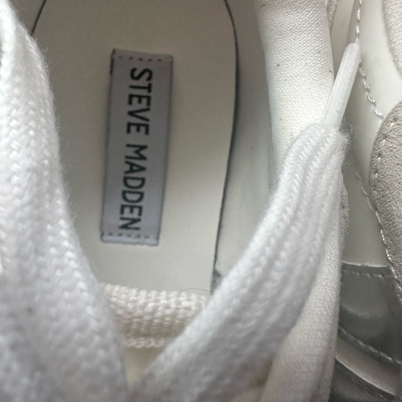 Steve Madden Women's Sneakers in White, Silver, and Tan - Picture 7 of 7